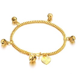 Bracciale Da Donna Placcato Oro 18 Carati Con Campanelli "To Have A Long Story"