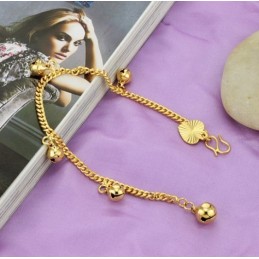 Bracciale Da Donna Placcato Oro 18 Carati Con Campanelli "To Have A Long Story"