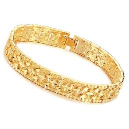 Bracciale Da Uomo Con Motivo A Stella, Placcato Oro 18 Carati, Di Fama Mondiale