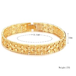 Bracciale Da Uomo Con Motivo A Stella, Placcato Oro 18 Carati, Di Fama Mondiale