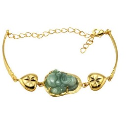 Completo Nelle Specifiche Braccialetto Placcato Oro 18 Carati A Forma Di Cuore Da Donna