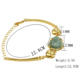 Completo Nelle Specifiche Braccialetto Placcato Oro 18 Carati A Forma Di Cuore Da Donna