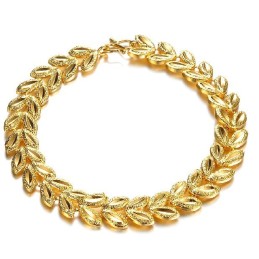 Bracciale Di Alta Qualità A Forma Di Foglia Femminile Placcato Oro 18 Carati