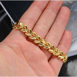 Bracciale Di Alta Qualità A Forma Di Foglia Femminile Placcato Oro 18 Carati