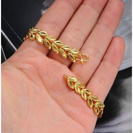 Bracciale Di Alta Qualità A Forma Di Foglia Femminile Placcato Oro 18 Carati