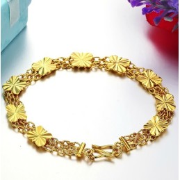 Bracciale A Forma Di Fiore Femminile Placcato Oro 18 Carati, Qualità E Quantità Garantite