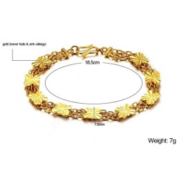Bracciale A Forma Di Fiore Femminile Placcato Oro 18 Carati, Qualità E Quantità Garantite