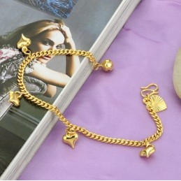 Bracciale Placcato Oro 18 Carati Con Campanellini, Modello "Affidabile Reputazione" Per Donna