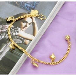 Bracciale Placcato Oro 18 Carati Con Campanellini, Modello "Affidabile Reputazione" Per Donna