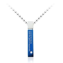 Ciondolo In Titanio Blu Da Uomo Super Beautiful - Catena Gratuita