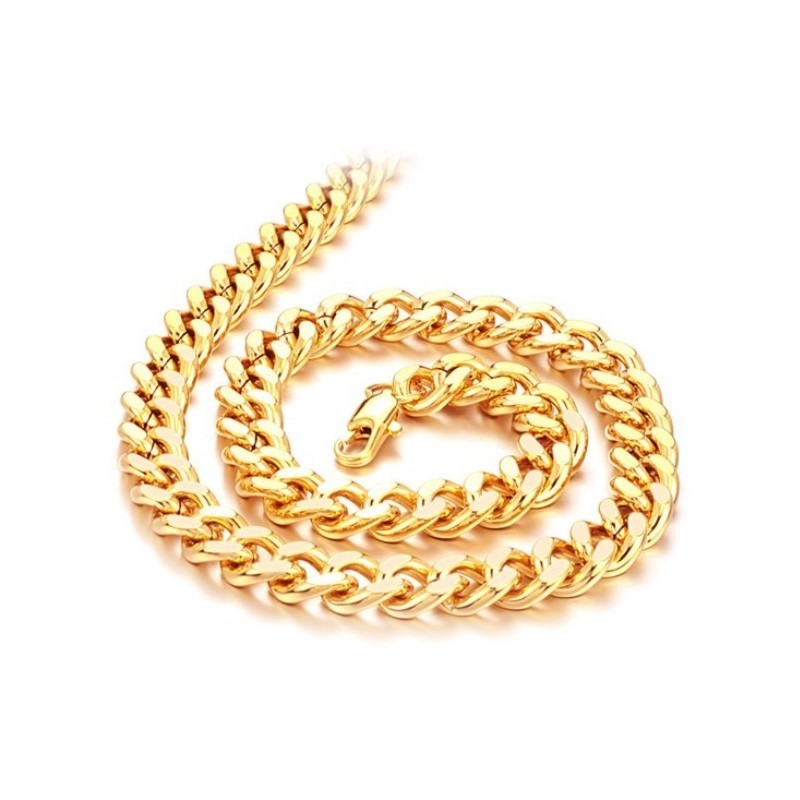 Collana A Forma Di Torsione Maschile Di Alta Qualità, Placcata In Oro 18 Carati Collana A Forma Di Torsione Maschile Di Alta Qualità, Placcata In Oro 18 Carati