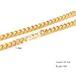 Collana A Forma Di Torsione Maschile Di Alta Qualità, Placcata In Oro 18 Carati