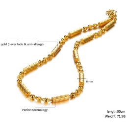 Collana Con Impronta Digitale Maschile Di Qualità Stabile, Placcata In Oro 18 Carati