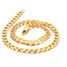 Collana Placcata Oro 18 Carati Con Fette Intrecciate Da Uomo, Durevole Nell'Uso