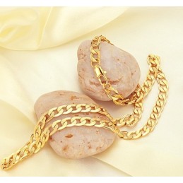 Collana Placcata Oro 18 Carati Con Fette Intrecciate Da Uomo, Durevole Nell'Uso