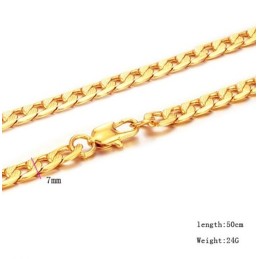 Collana Placcata Oro 18 Carati Con Fette Intrecciate Da Uomo, Durevole Nell'Uso