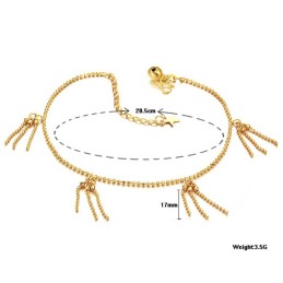 Cavigliera Da Donna Di Qualità Superiore A Forma Di Palla, Placcata In Oro 18 Carati