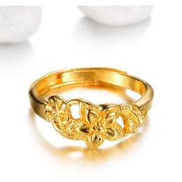 Anello Di Alta Qualità Con Motivo Floreale Femminile Placcato Oro 18 Carati