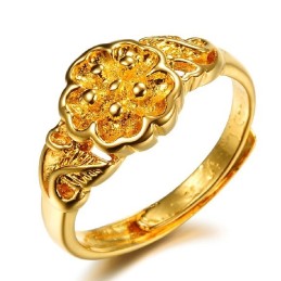 Anello Di Alta Qualità Con Motivo Floreale Femminile Placcato Oro 18 Carati