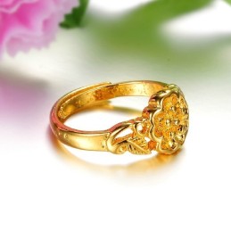 Anello Di Alta Qualità Con Motivo Floreale Femminile Placcato Oro 18 Carati