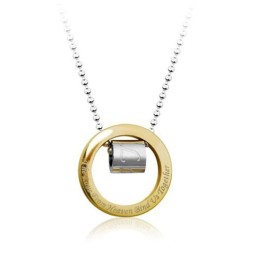 Anello Da Uomo In Oro Con Ciondolo In Titanio Noble - Catena Gratuita
