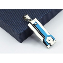 Ciondolo In Titanio Blu Calmo Meccanico - Catena Libera