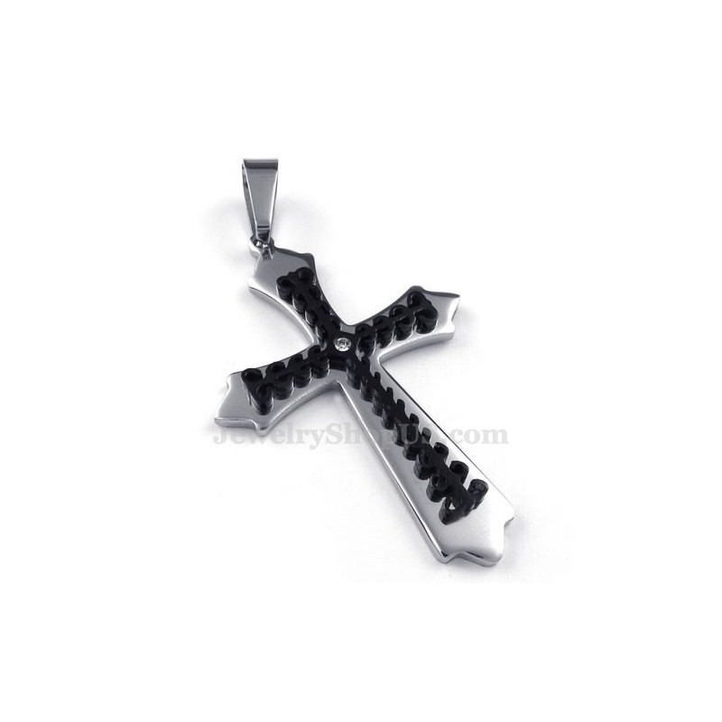Collana Con Ciondolo A Croce In Titanio Nero (Catena Gratuita) Collana Con Ciondolo A Croce In Titanio Nero (Catena Gratuita)