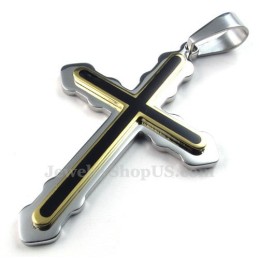 Collana Con Due Ciondoli A Croce In Titanio (Catena Libera)