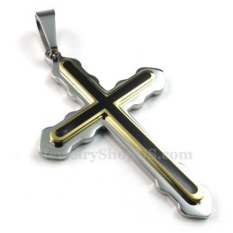 Collana Con Due Ciondoli A Croce In Titanio (Catena Libera)