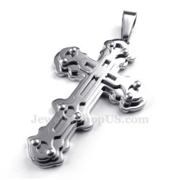 Collana Da Uomo Con Ciondolo A Croce In Titanio E Argento (Catena Gratuita)