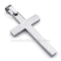 Collana Con Ciondolo A Croce In Titanio Con Scritture (Catena Gratuita)