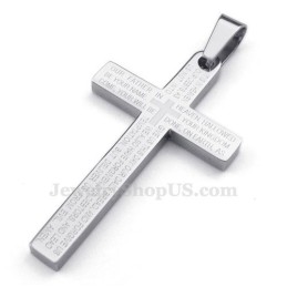 Collana Con Ciondolo A Croce In Titanio Con Scritture (Catena Gratuita)