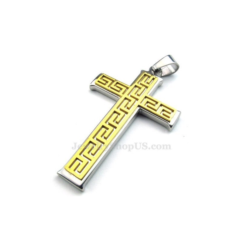 Collana Con Ciondolo A Croce In Titanio Da Uomo (Catena Gratuita) Collana Con Ciondolo A Croce In Titanio Da Uomo (Catena Gratuita)