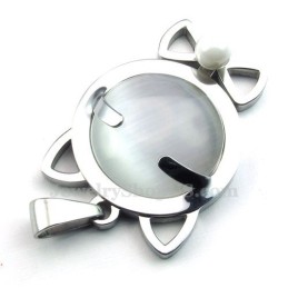 Collana Con Ciondolo A Forma Di Occhio Di Gatto In Argento E Titanio (Catena Libera)