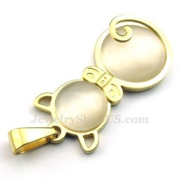 Collana Con Ciondolo In Titanio Con Occhio Di Gatto Dorato (Catena Gratuita)