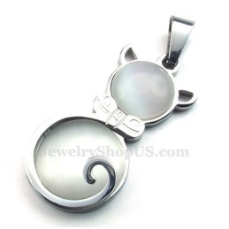 Collana Con Ciondolo In Titanio Con Occhio Di Gatto In Argento (Catena Gratuita)