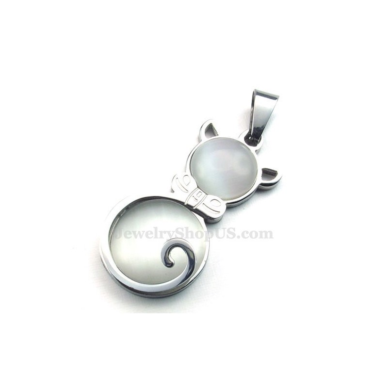 Collana Con Ciondolo In Titanio Con Occhio Di Gatto In Argento (Catena Gratuita) Collana Con Ciondolo In Titanio Con Occhio Di Gatto In Argento (Catena Gratuita)