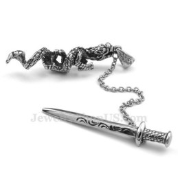 Collana Con Ciondolo In Titanio Con Spada Di Drago (Catena Gratuita)
