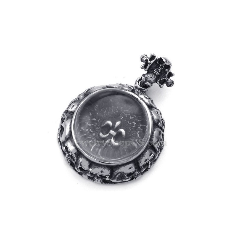 Collana Con Ciondolo A Croce In Titanio Decorato Con Teschio (Catena Gratuita) Collana Con Ciondolo A Croce In Titanio Decorato Con Teschio (Catena Gratuita)