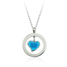 Ciondolo A Forma Di Cuore In Titanio Con Ciondolo Fashion Love - Catena Gratuita
