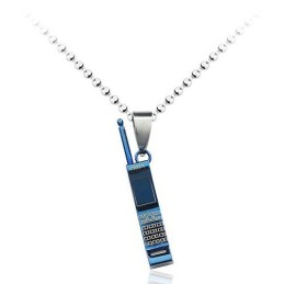 Nuovo Stile Da Uomo, Ciondolo In Titanio Per Cellulare Blu - Catena Gratuita