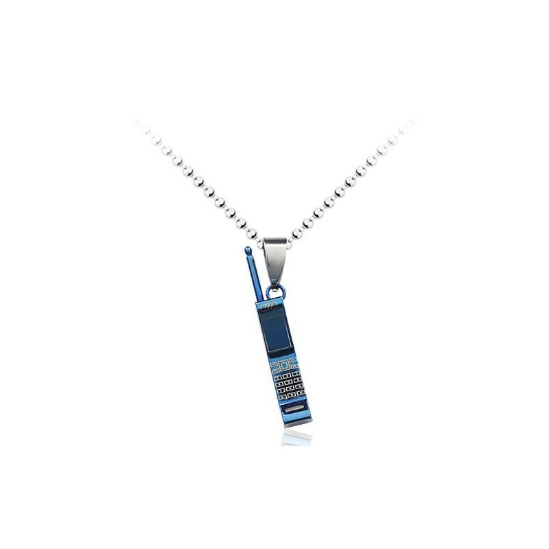 Nuovo Stile Da Uomo, Ciondolo In Titanio Per Cellulare Blu - Catena Gratuita Nuovo Stile Da Uomo, Ciondolo In Titanio Per Cellulare Blu - Catena Gratuita