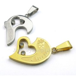 Collana Con Ciondolo A Forma Di Bacio In Titanio Per Coppie, Regalo D'Amore (Catena Gratuita) (Un Paio)