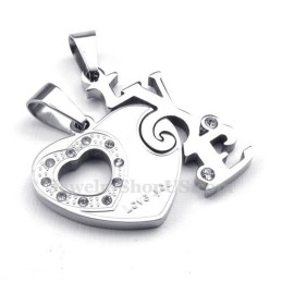 Collana Con Ciondolo In Titanio Per Coppie "Cuori Affascinanti" (Catena Libera) (Un Paio)