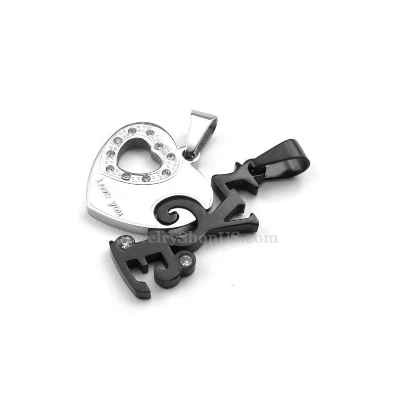 Collana Con Ciondolo A Forma Di Cuore In Titanio Per Coppie (Catena Libera) (Un Paio) Collana Con Ciondolo A Forma Di Cuore In Titanio Per Coppie (Catena Libera) (Un Paio)