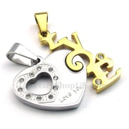 Collana Con Ciondolo A Forma Di Cuore In Titanio Per Coppie (Catena Libera) (Un Paio)