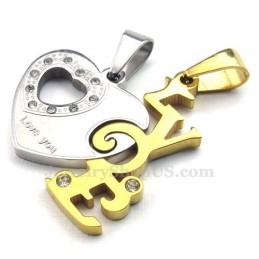 Collana Con Ciondolo A Forma Di Cuore In Titanio Per Coppie (Catena Libera) (Un Paio)