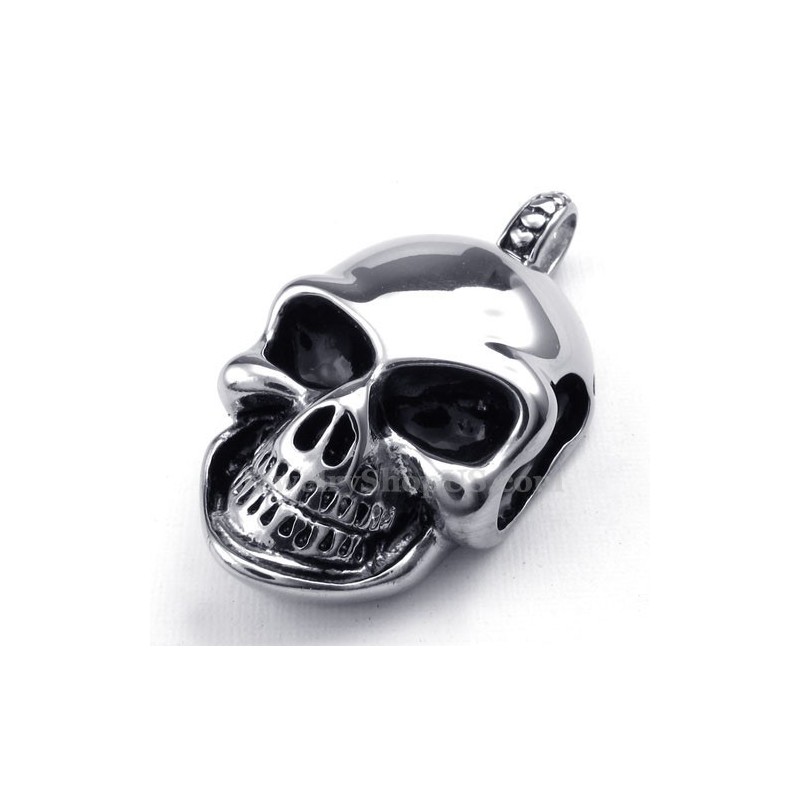 Collana Con Ciondolo Teschio In Titanio E Argento (Catena Gratuita) Collana Con Ciondolo Teschio In Titanio E Argento (Catena Gratuita)
