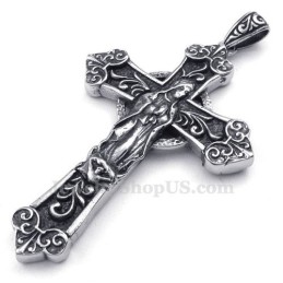 Collana Con Ciondolo A Croce In Titanio Della Madonna (Catena Gratuita)