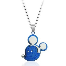 Ciondolo In Titanio Topolino Blu - Catena Gratuita
